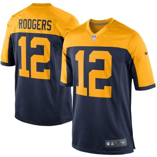 Nike Packers #12 Aaron Rodgers Navy Blue Alternate Youth Stitched NFL New Elite Jersey